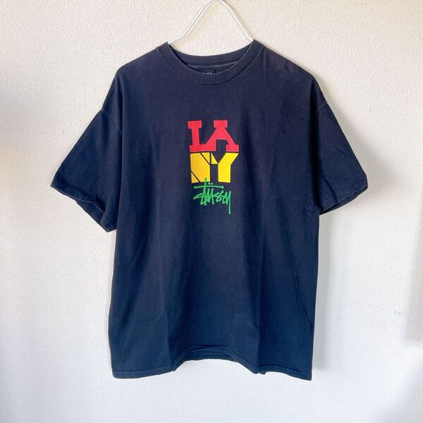 00s Old Stussy オールド ステューシー Y2K グラフィック Tシャツ L ブラック ヴィンテージ 古着 半袖