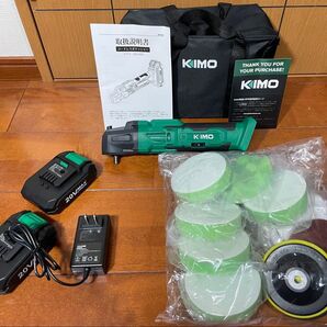 KIMO 20Vコードレスバッファーポリッシャーキット、24個のアクセサリー、2 X 2000mAhバッテリー【新品・動作確認済】