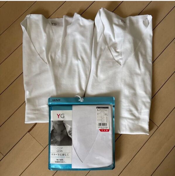 GUNZE グンゼ 脇パッド付きVネックTシャツ
