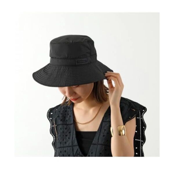 GANNI バケットハット Bucket Hat A4735/99-Black/