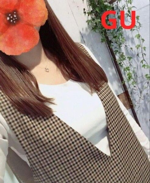 最終値下げ!GU ジャンパースカート ガンクラブチェック ブラウン L ジーユー