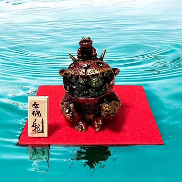 赤鬼 【鬼がいっぱい】幸福鬼 魔除け・厄除け 置物 新品