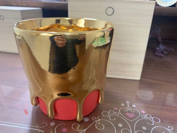 桑田卓郎 カップ 大 湯呑み コップ 現代アート 未使用 共箱 Takuro Kuwata 金彩 タレ