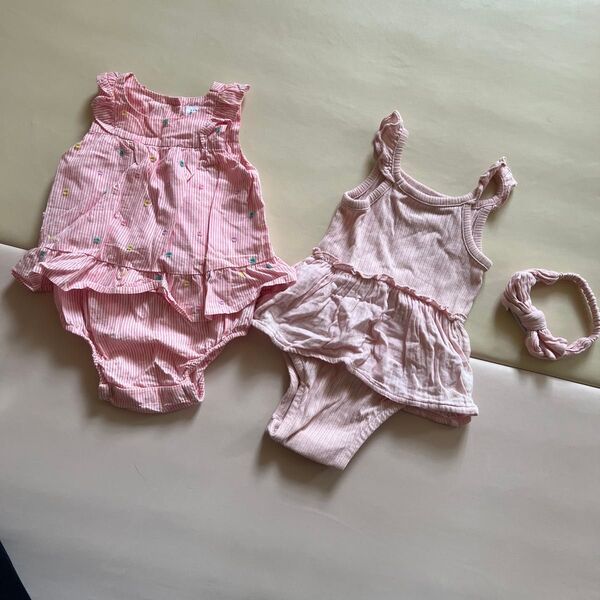 GAP ベビー ロンパース キャミワンピース6-12month 70-80cm 2着セット