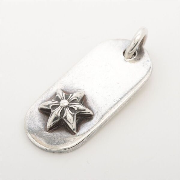 確実正規品Chrome Hearts クロムハーツ レイズドスター ドッグタグ ネックレス トップ アクセサリー 925 シルバー