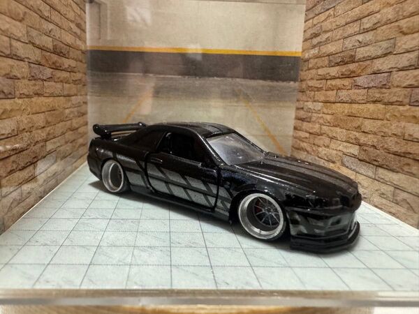 日産 GT-R34 アルミ深リム カスタム トミカプレミアム ホットウィール ローダウン ワイルドスピード