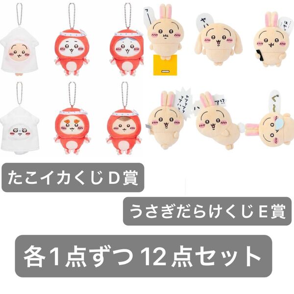 ちいかわ たこイカくじD賞 たこイカマスコット うさぎだらけくじ E賞 ぬいぐるみバッジ コンプリート コンプ