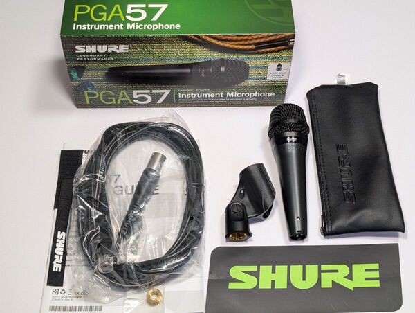【新品未使用】SHURE PGA57 カーディオイド・ダイナミック・楽器用マイクロホン XLRケーブル付き マイク 防湿庫保管