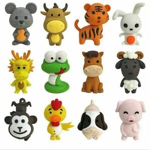 動物消しゴム 12個セット キッズ 人気 学用品 かわいい