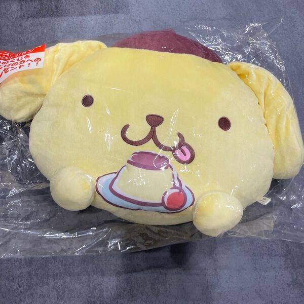 ポムポムプリン 当たりくじ ラスト賞 顔形クッション タオル マスコット養生テープセット5点 ぬいぐるみ マスコット クッション