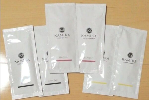 カミカ KAMIKA/クリームシャンプー/お試し3種/ローズ&ウッド他/25g×6包/ヘアケア/ダメージケア/旅行にも