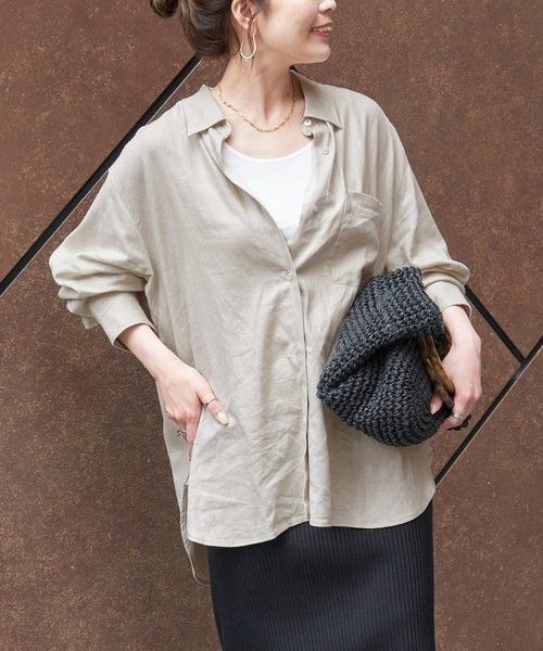 新品 B.C STOCK リネン/レーヨンシャツ Simplicite