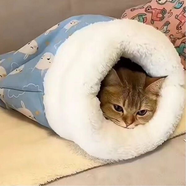 猫ベッド 寝袋 猫ふとん 猫 マット布団 座布団 猫用寝袋