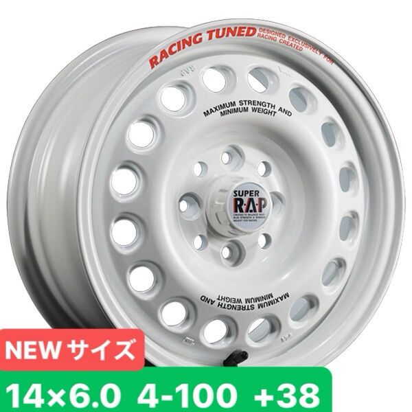 ①【2枚】☆NEW☆14×6.0J+38 4-100☆スーパーラップevo☆SUPER R.A.P evo☆JDM☆スタンス☆