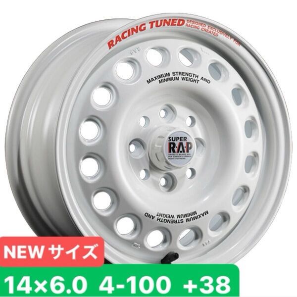 ②【2枚】☆NEW☆14×6.0J+38 4-100☆スーパーラップevo☆SUPER R.A.P evo☆JDM☆スタンス☆