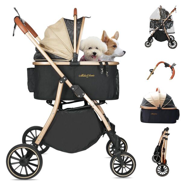 ペットカート分離型 取り外し可能 犬用 ベビーカー ドッグ バギー ワンタッチペットかーと折たたみ可能