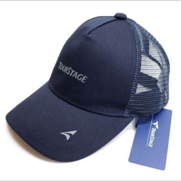 新品【TOURSTAGE】ブリヂストンゴルフツアーステージメッシュキャップ(ネイビー)紺色CAP帽子