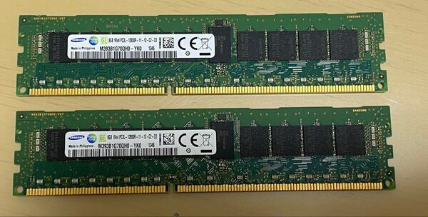 SAMSUNG メモリ 8GB 2枚セット PC3L-12800R M393B1G70QHO-YK0
