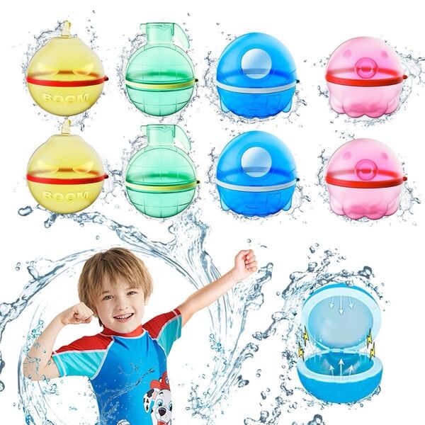 11-3 再利用可能 スプラッシュボール 8個 水風船 ボール 水遊び 夏祭り 夏 アウトドア 海 プール お風呂 おもちゃ