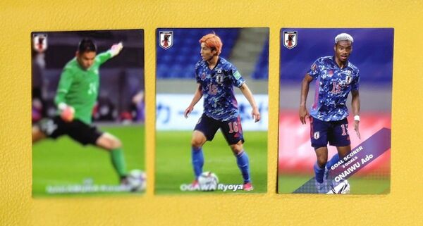 日本代表 トレーディングカード 3枚セット サッカー 2022 中村航輔選手 小川諒也選手 オナイウ阿道選手