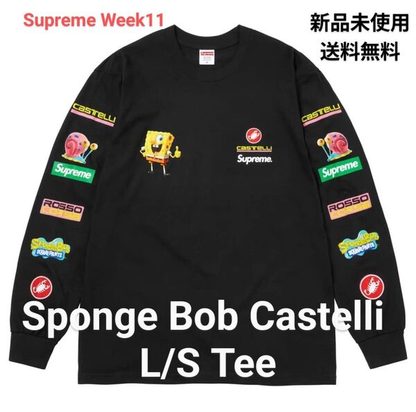 Supreme Sponge Bob 黒 Castelli L/S Tee L
