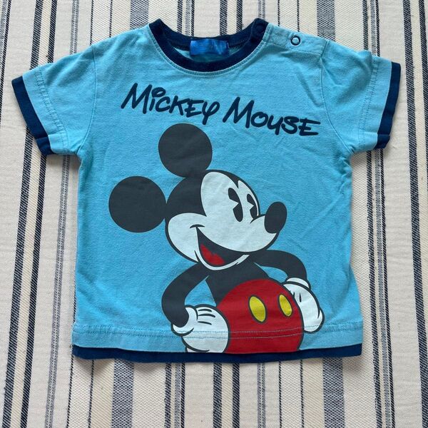 Disney ミッキーマウス プリントTシャツ 水色 子供服