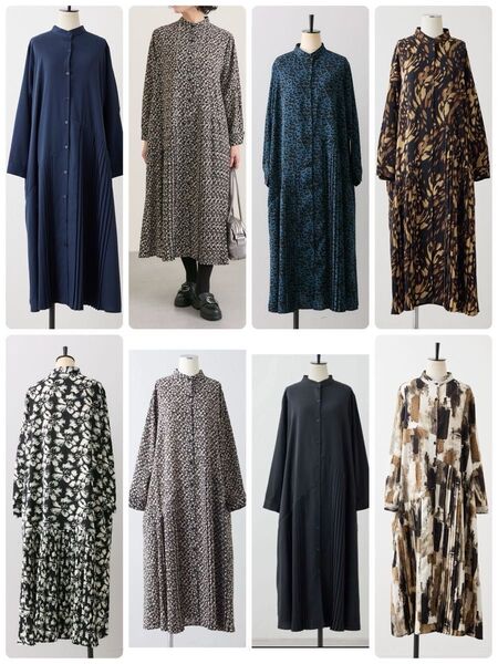 ear PAPILLONNER(イア パピヨネ)長袖斜めプリーツワンピース【SUM1 STYLE(スミ スタイル)】