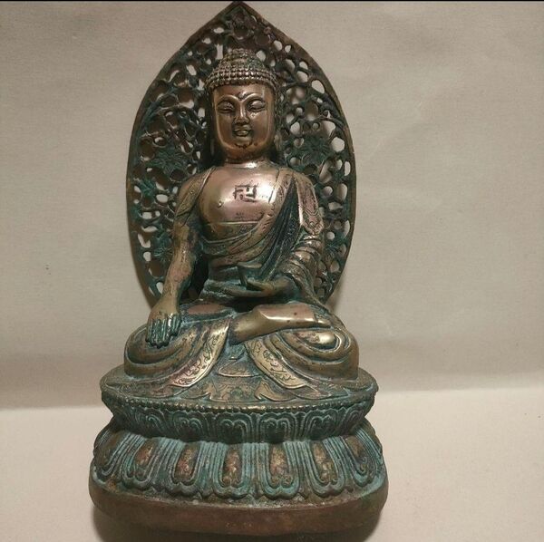 金銅仏 仏像 仏教美術 時代物 坐蓮観音菩薩仏像 時代物アンティーク 置物