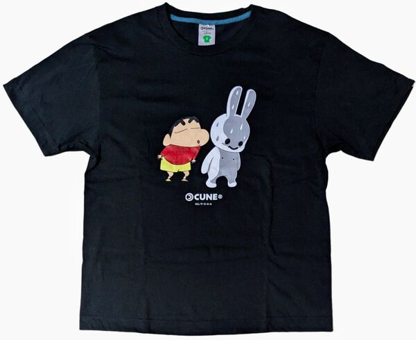 CUNE キューン 30周年記念 限定 野原しんのすけ 鳥肌 半袖Tシャツ クレヨンしんちゃん ブラック 黒 Lサイズ