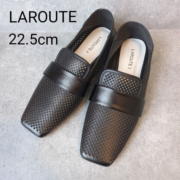 LAROUTE メッシュスリッポン ブラック 22cm