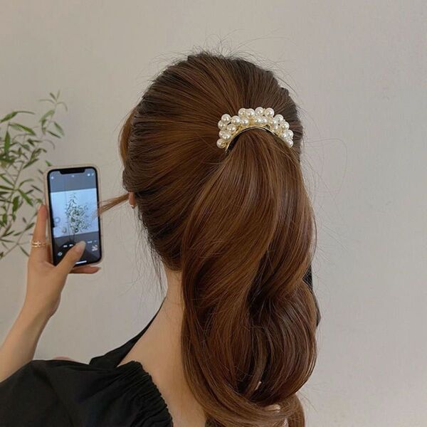 ヘアアクセサリー 髪飾り 髪留め 結婚式 ヘアピン パール ヘアゴム 1本