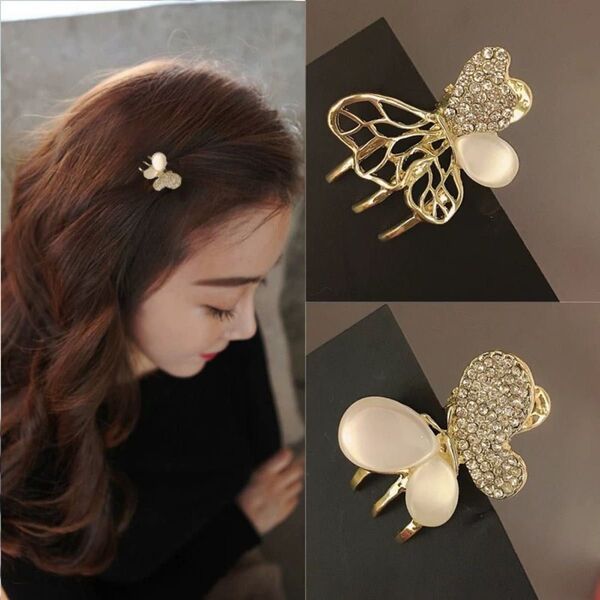結婚式 パール 上品 髪飾り バレンダ ヘアアクセサリー ヘアクリップ ヘアピン 蝶2点セット
