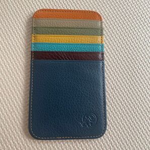 ミニ財布 極薄 極小 ミニマリスト レッド 財布 牛革 カードケース 1図