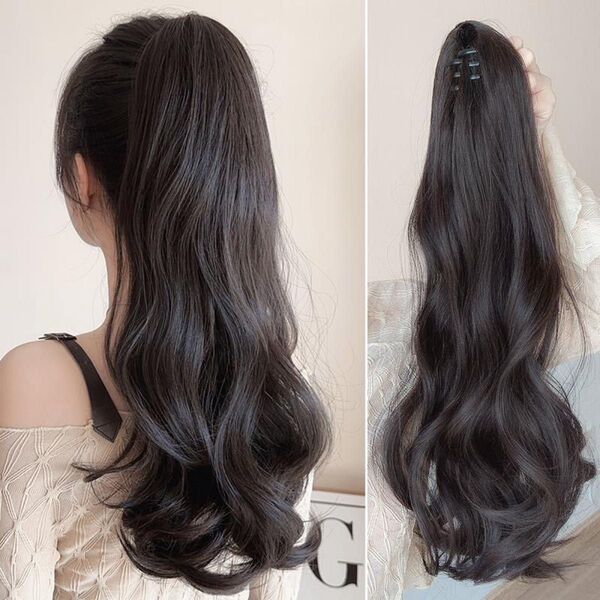 ウィッグ 髪束 髪の毛 女性 パーマ 長さ50cm 髪の毛アプ ヘアアクセサリー ヘアクリップ ヘアピン