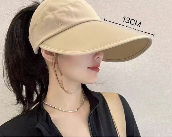 男女兼用 自転車 運動会 つば広帽子 日よけハット 夏 UVカット 折りたたみ 1図
