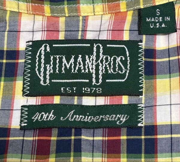 【試着のみ美品】GITMANギットマンVINTAGEビンテージチェックシャツ半袖アメリカSサイズ(日本サイズM相当)アメリカ製