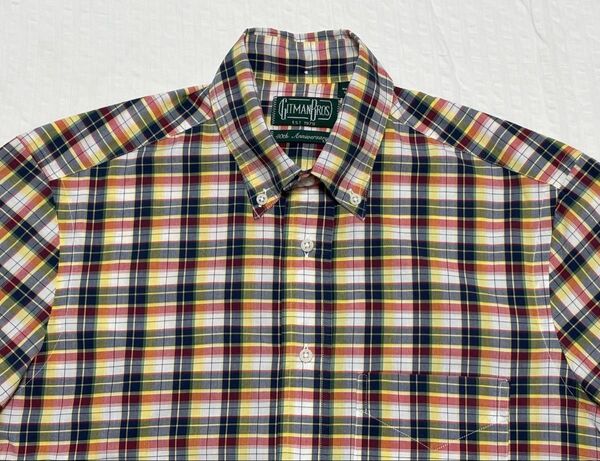 【試着のみ美品】GITMANギットマンVINTAGEビンテージチェックシャツ半袖アメリカSサイズ(日本サイズM相当)アメリカ製