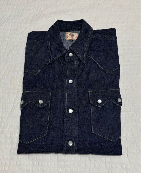 【未使用】ブライスランズBRYCELAND'Sデニムウエスタンシャツ38M SAWTOOTH WESTERNER DENIMデニム