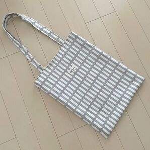 ブロックパターン 柄 フラットトートバッグ サブバッグ エコバッグ