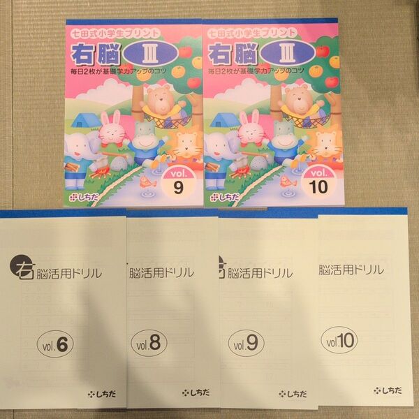 七田式 小学生プリント 右脳ⅲ 9 10 /右脳活用ドリル 6 8 9 10