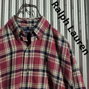 ラルフローレン チェック柄シャツ【M】コットン100%