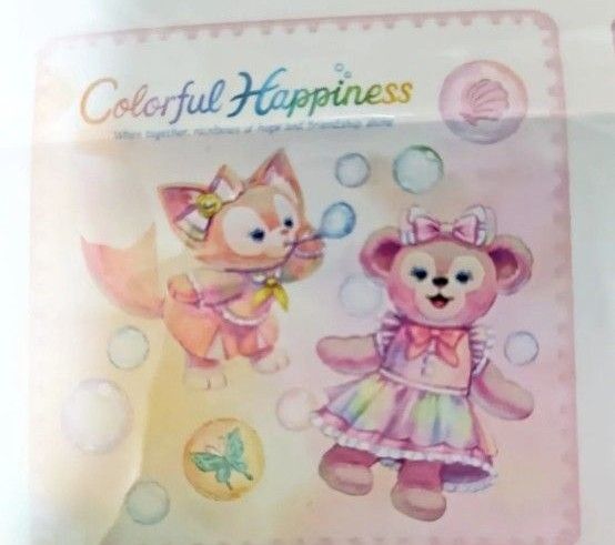 ディズニー ダッフィー &フレンズ カラフルハピネス 20周年 ミニタオル リーナベル シェリーメイ バラ売り 1点
