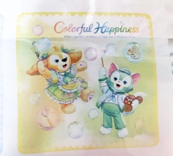 ディズニー ダッフィー &フレンズ カラフルハピネス 20周年 ミニタオル クッキーアン ジェラトーニバラ売り 1点
