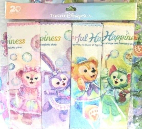 ディズニー ダッフィー &フレンズ カラフルハピネス 20周年 ミニタオルセット