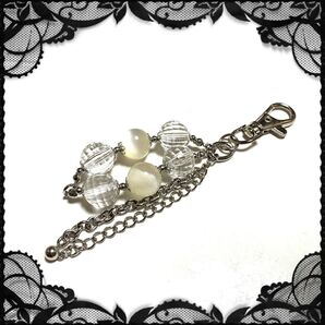 【リメイク】ハンドメイド キーホルダー カットガラス