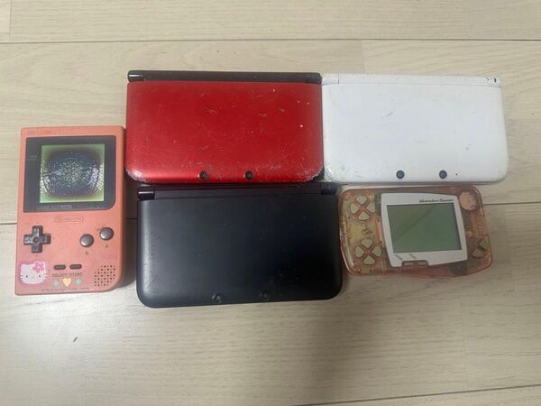 ジャンク 3DS LL 3台+ワンダースワン1台+ゲームボーイポケット ハローキティ1台