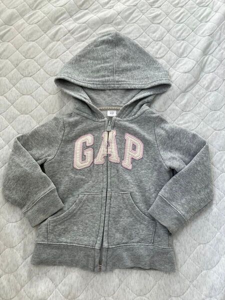 GAP キッズ ジップアップパーカー グレー 100