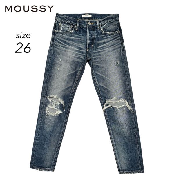 【MOUSSY VINTAGE】マウジー Reno テーパード デニム 26 デニムパンツ