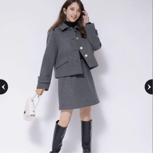 新品タグ アプワイザーリッシェ グレー 泉里香さんコラボ バリエミニスカート M