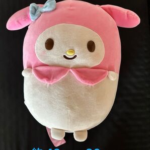 新品・未使用・タグ付き マイメロディ コロモチボールクッション ぬいぐるみ 約 42cm×30cm